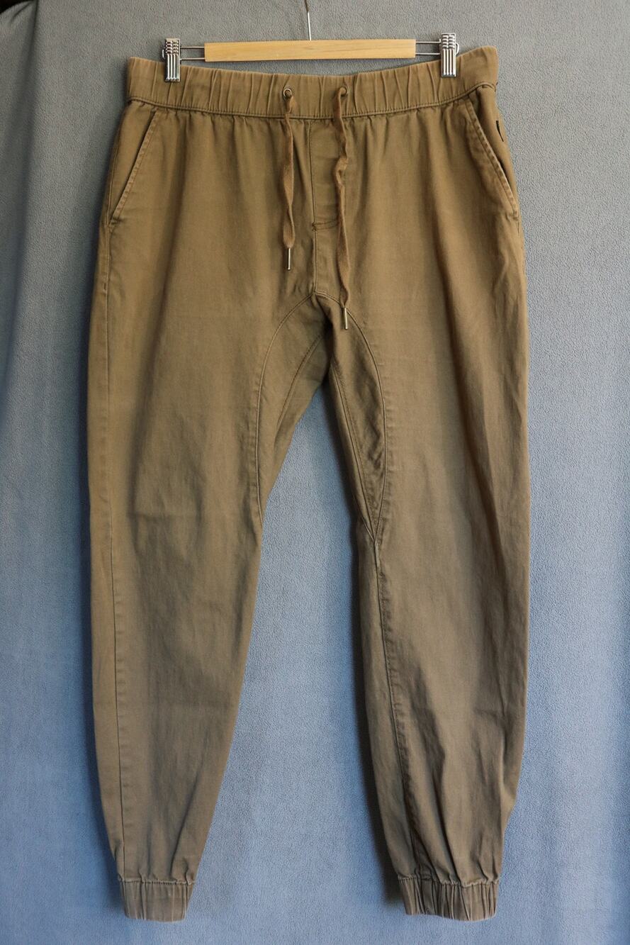 Ring of Fire Cargo Jogger Pants Mens XL Brown Cotton Spandex Elastic Cuffed Gorp